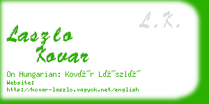 laszlo kovar business card